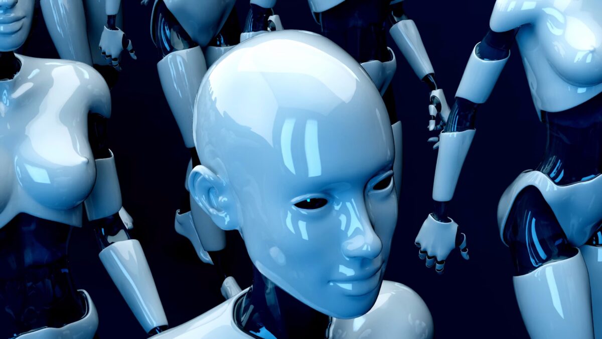 A group of humanoid robots representing production AI agents